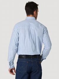 Wrangler - George Strait Long Sleeve Button Down One Pocket Stripe Shirt