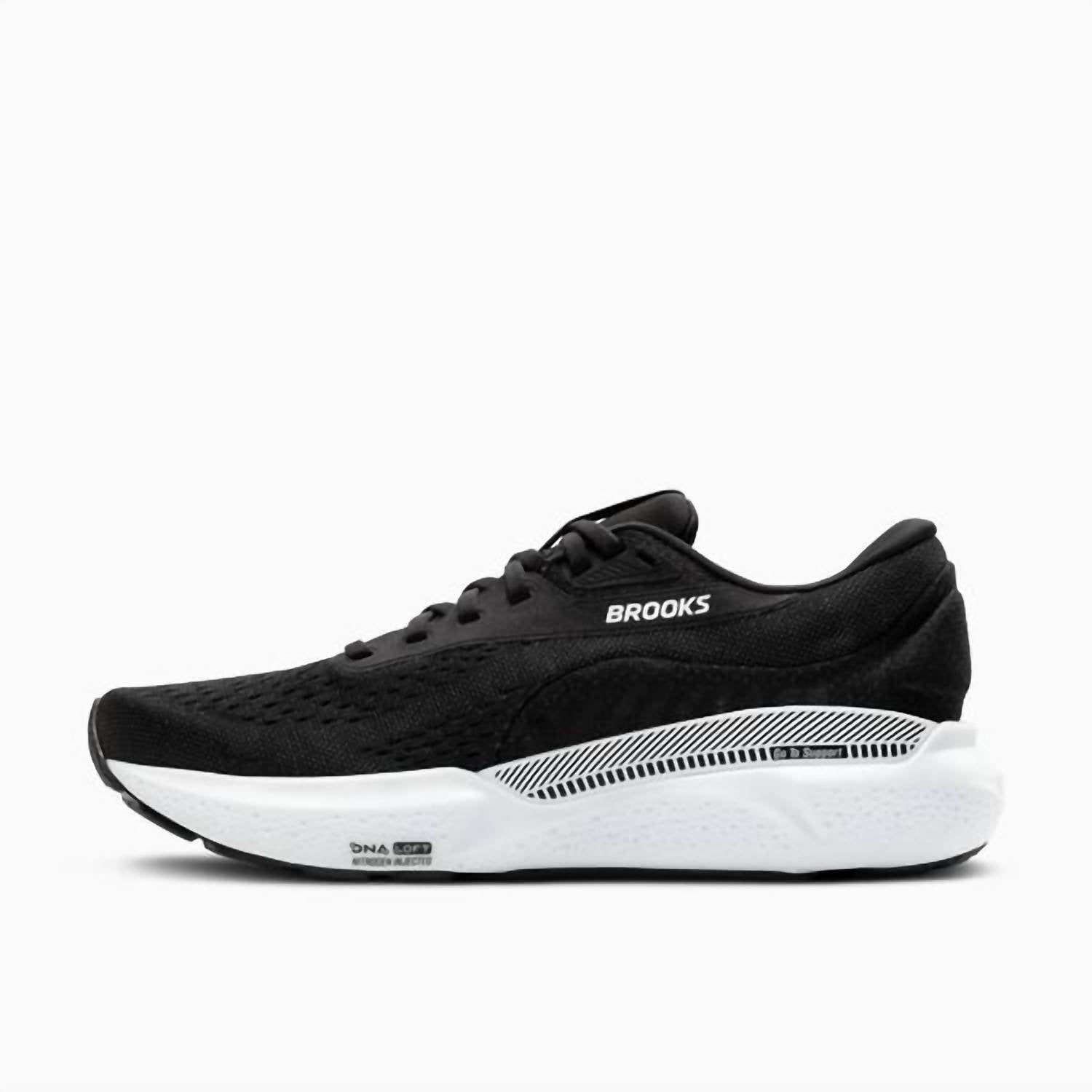 BROOKS Women's Adrenaline Gts 24 Running Sneakers in black white - women's shoe - alternate view