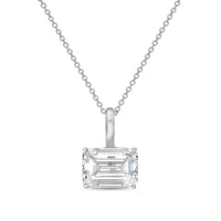 Diana M Jewels - Lab-grown Emerald-cut Diamond East–west Solid Bail Pendant Necklace - 9.00 Ct