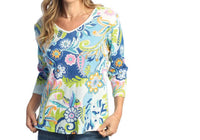 Jess & Jane - Marina Printed Cotton Top - Plus