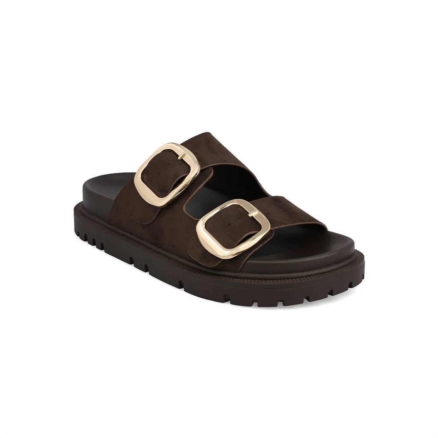 Mia Shoes - Women's Textured Double Buckle Sandal