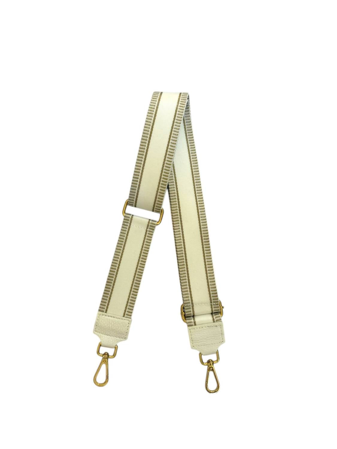 Made in Italy Women's Woven Guitar Style Bag Strap in italy women s woven guitar style bag strap in white gold - women's item