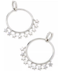Kendra Scott Women's Star Circle Charm Convertible Hoop Earrings in rhodium metal - women's jewelry