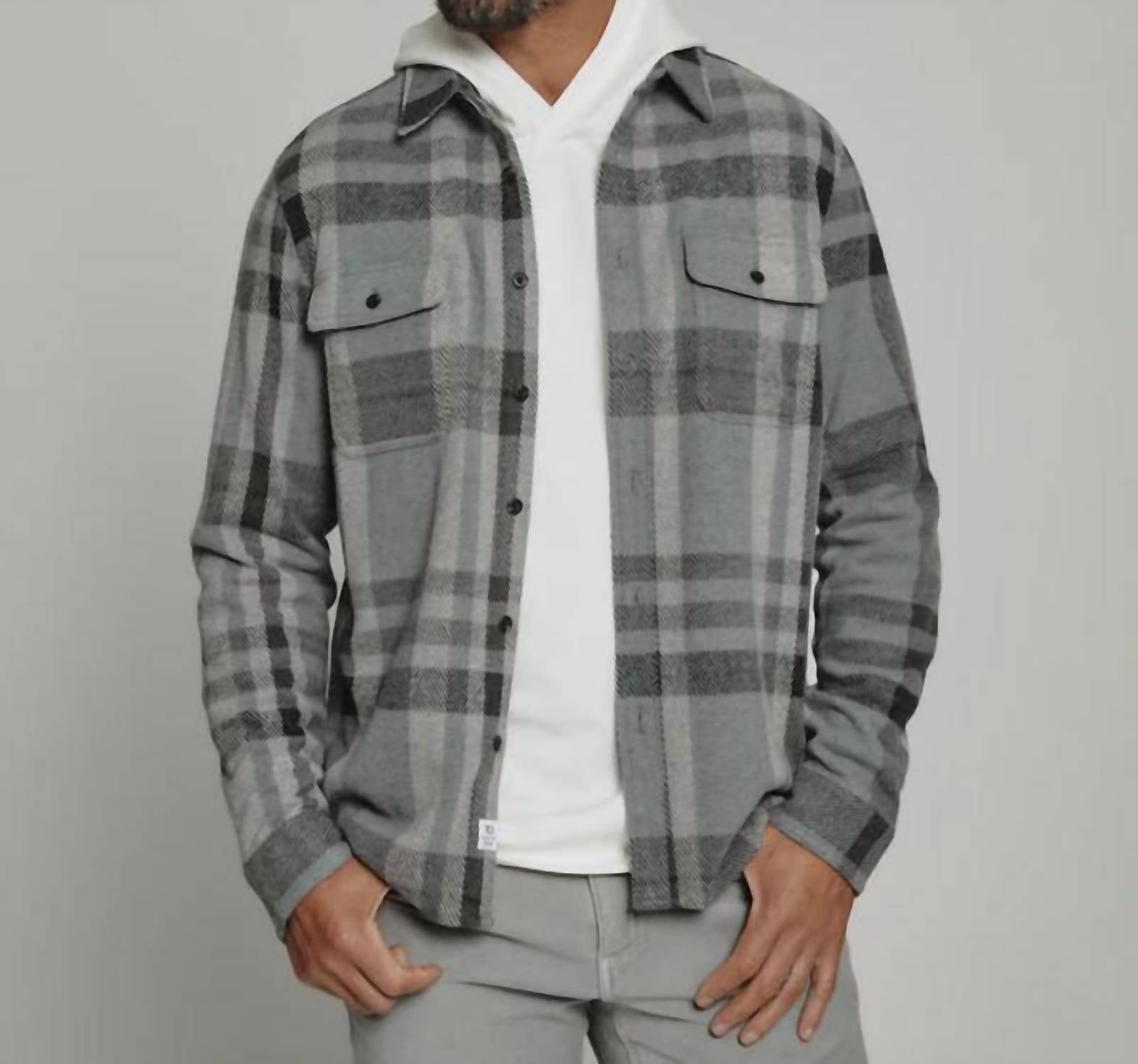 7Diamonds Men's Generation Long Sleeve Shirt in grey - men's jacket - detail view
