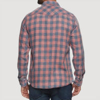 Flags & Anthem Cabot Vintage Soft Western Shirt Top in pink - men's long sleeve top - detail view