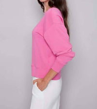 iltm Alessia Provence Sweatshirt in cherry - women's top - alternate view