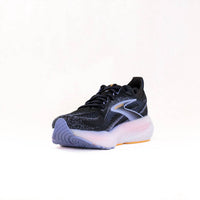 BROOKS Women's Glycerin 22 Shoes in black blue heron orange - women's shoe - detail view