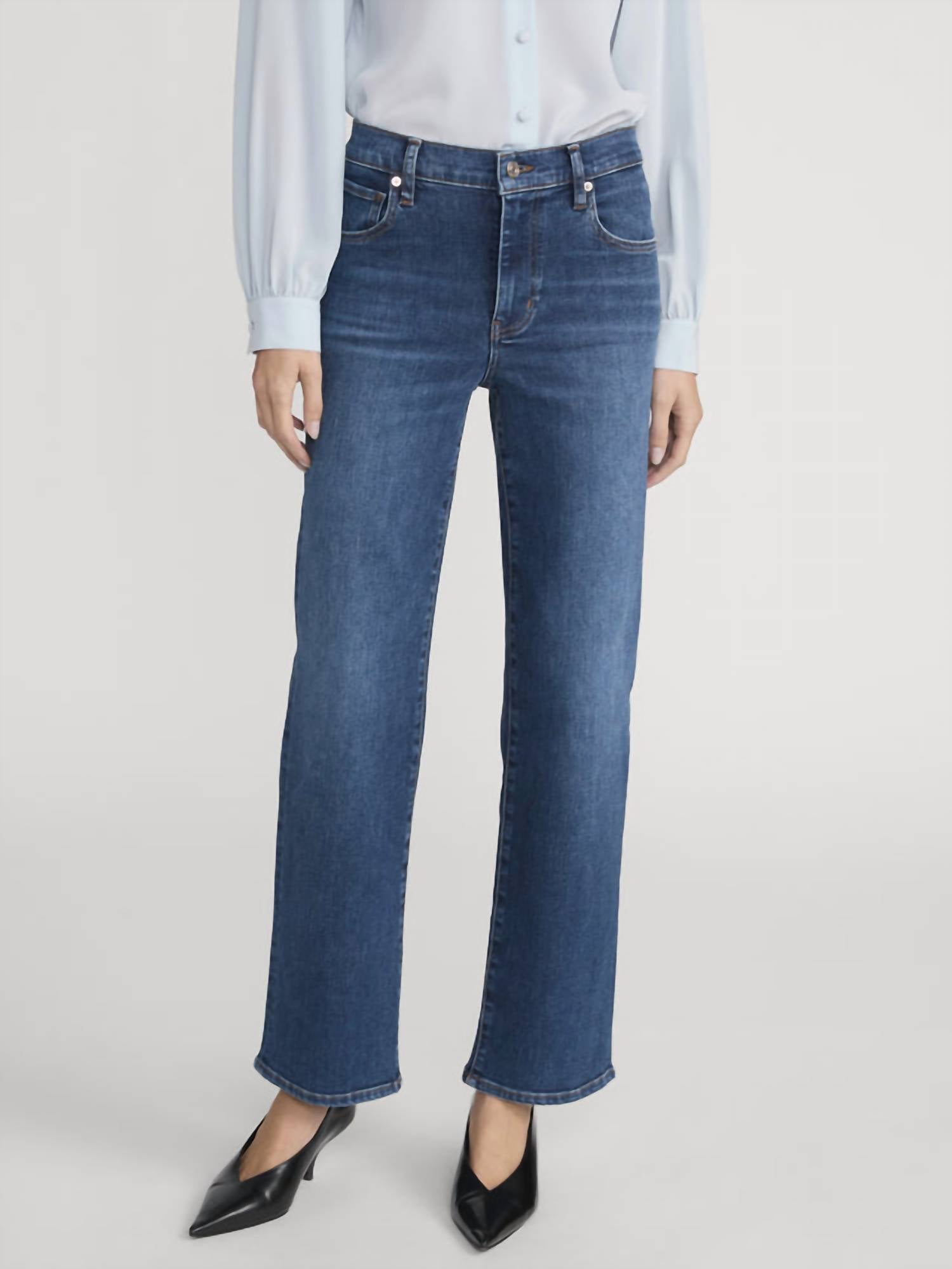 FRAME Mellow Slim Wide Leg Jeans in solace - women's jeans