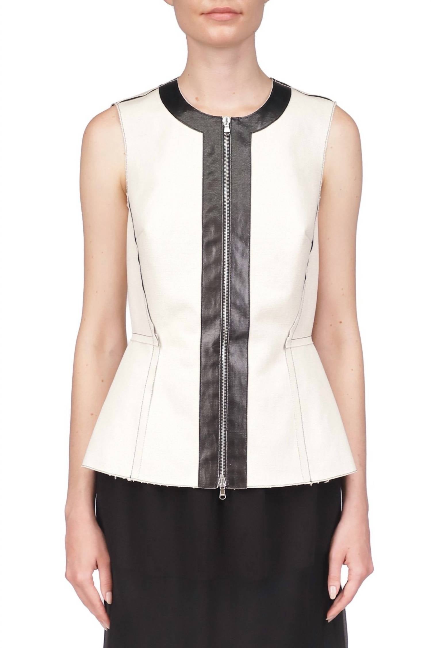 Marina Moscone - Waisted Gilet Zip Top