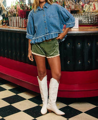 Bucketlist - Ruffle Hemline Shirt Top