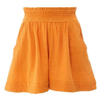 Ivy Jane Smocked Waist Shorts in ochre - women's shorts - detail view