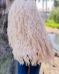 Amoli - Handmade Shaggy Fringe Open Front Sweater Cardigan