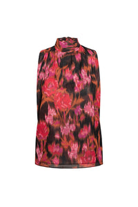 Misa Los Angeles Luka Mockneck Top in blur flora - women's blouse - view 7