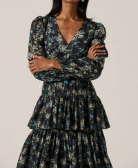 Astr - Franchesca Tiered Ruffle Floral Maxi Dress