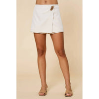 Lalavon - Golden Hardware Detail Wrap Skort