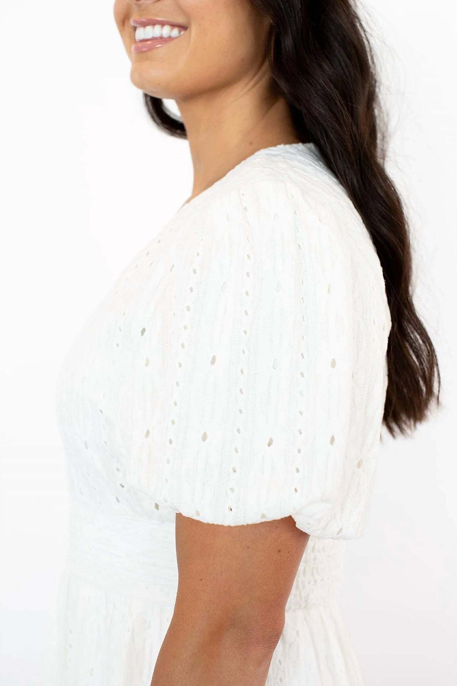 Tea N Rose - Zoie Eyelet Mini Dress