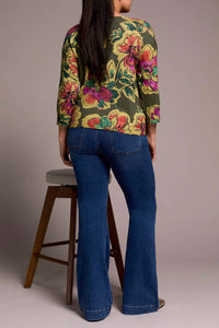 Tribal - Syra Soft Yarn Three-quarter Sleeve Crewneck Sweater