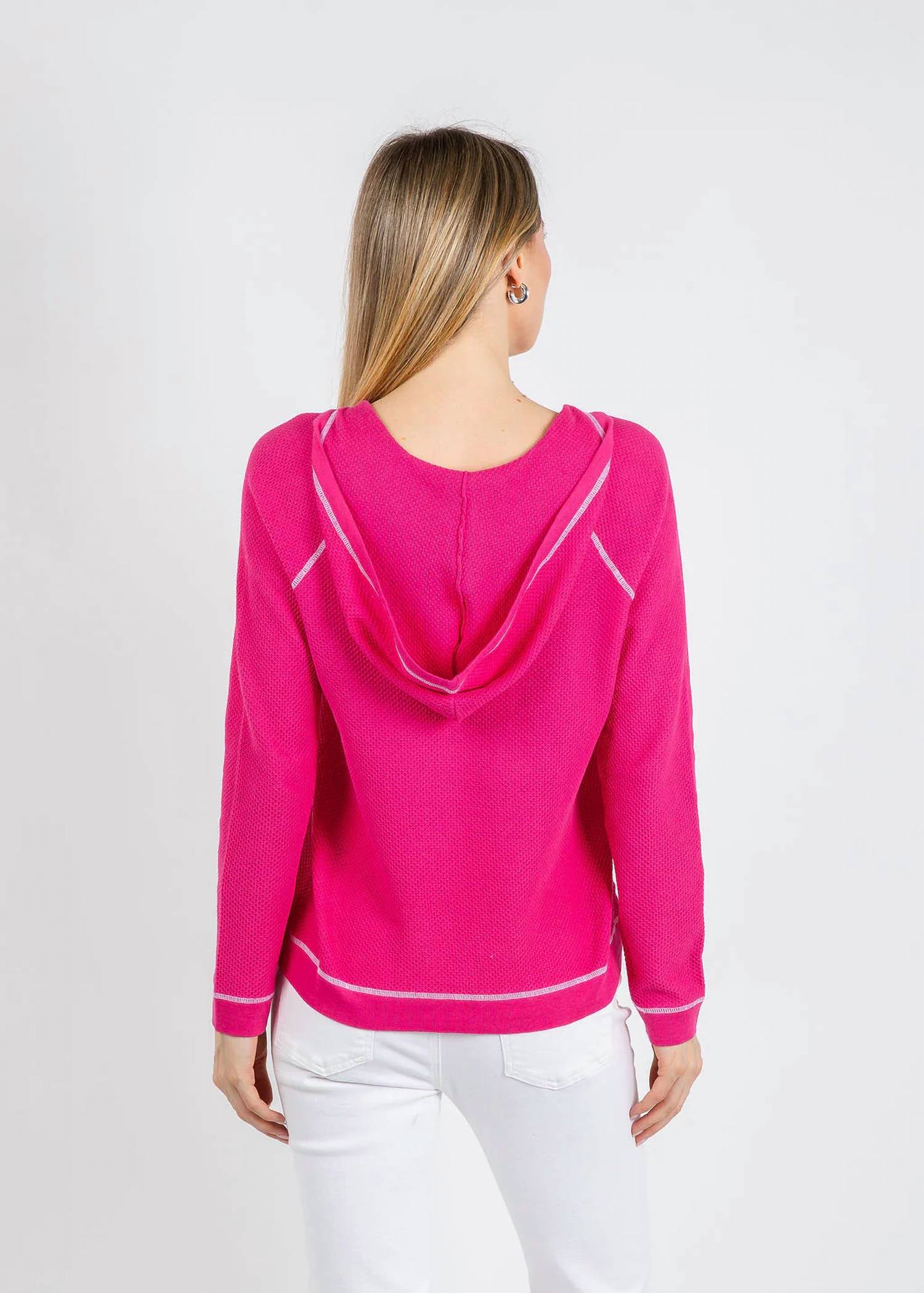 Elliott Lauren - Waffle Stitch V-neck Hoodie