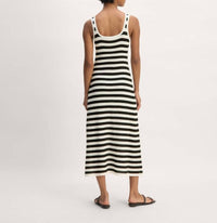 Everlane Crochet Knit Tank Dress in black white - women's dress - alternate view