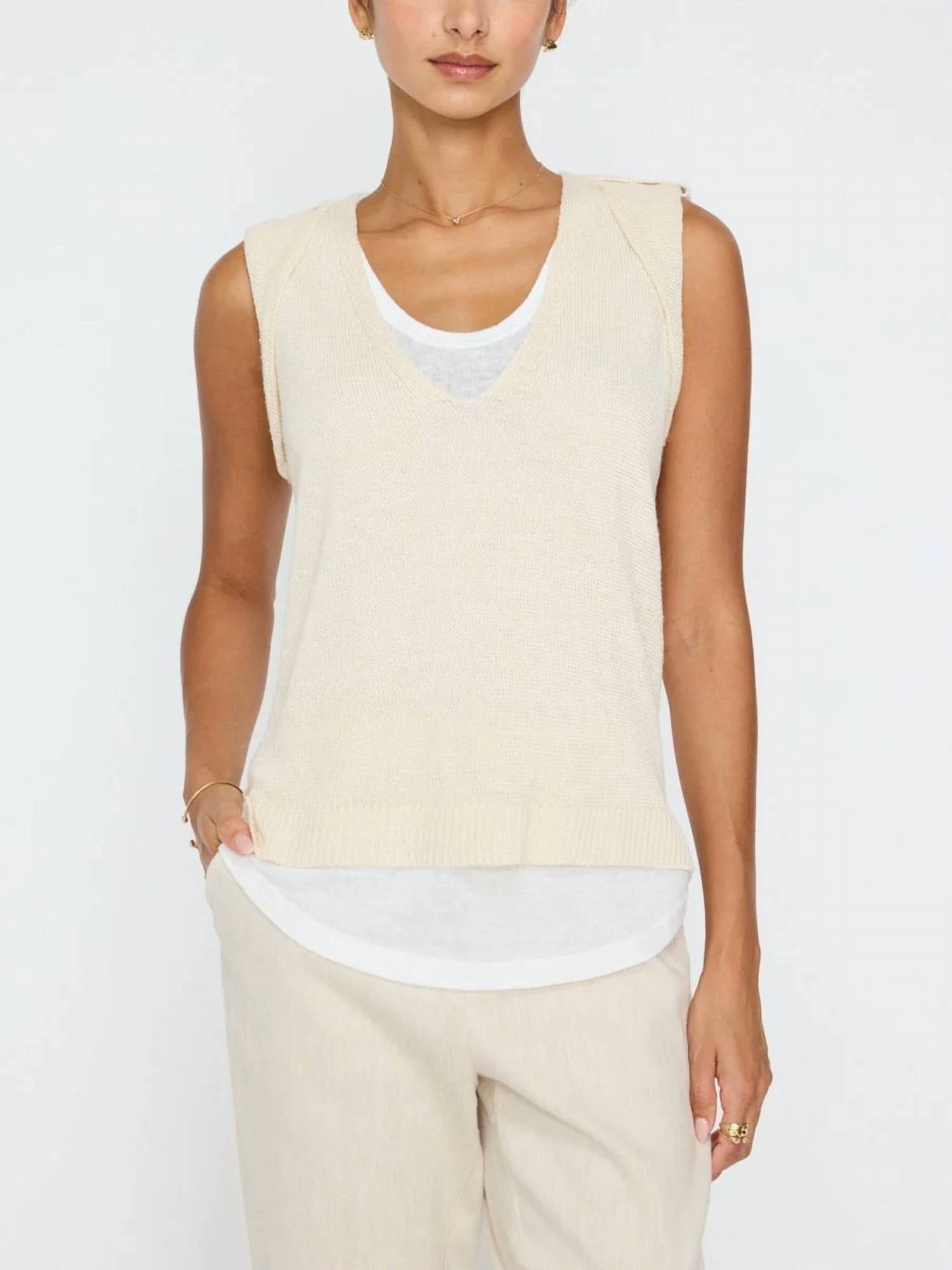 Brochu Walker Morrow Top in ecru - women's sweater