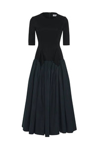 Rosetta Getty - Fitted Gathered Peplum Combo Dress