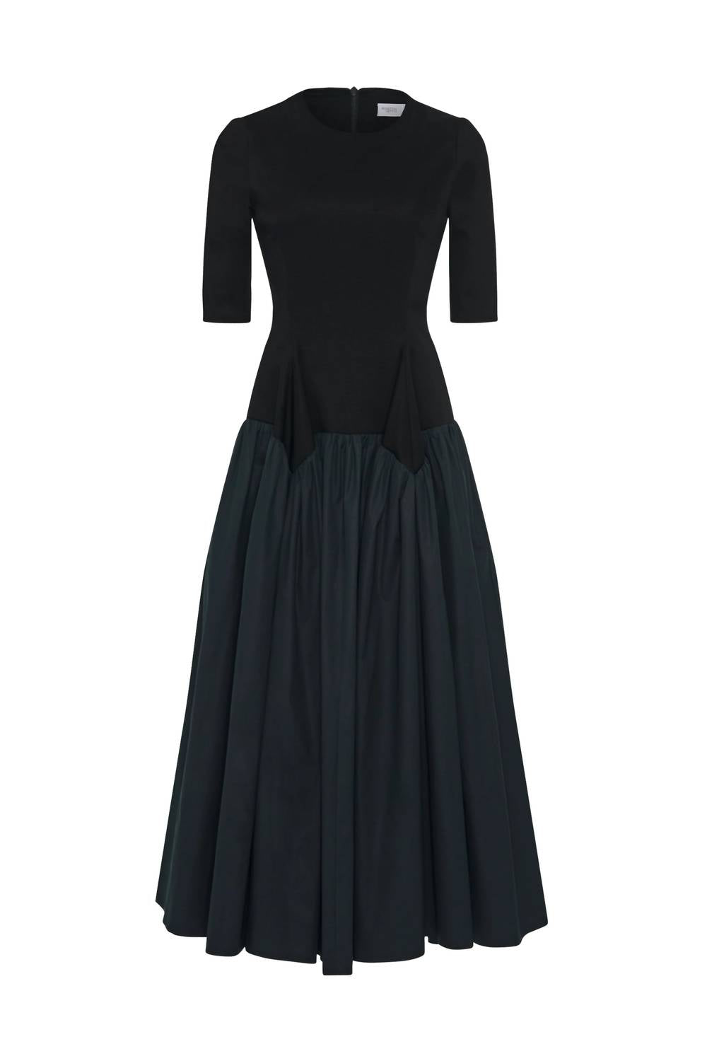 Rosetta Getty - Fitted Gathered Peplum Combo Dress