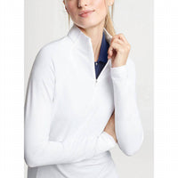 PETER MILLAR Raglan-sleeve Perth Layer Pullover in white - women's top - alternate view