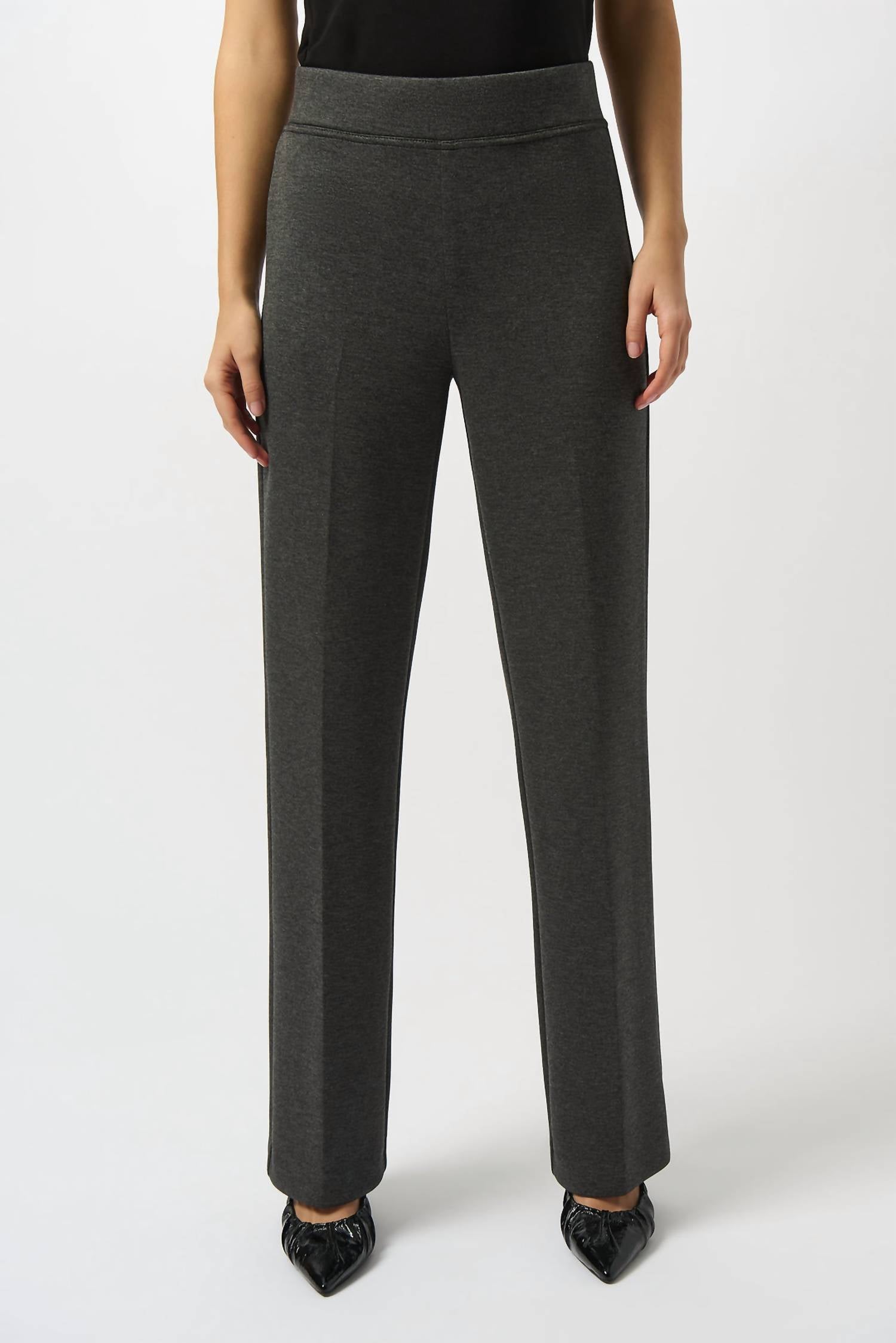 Joseph Ribkoff Wide-leg Pull-on Pants in gray melange - women's pants - detail view
