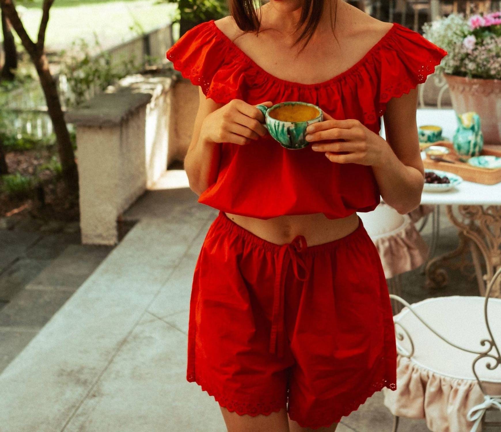 MILLE Stella Top in scarlet - women's shirt - alternate view