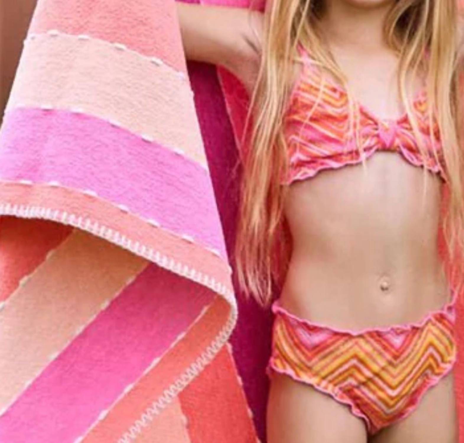 Pq Swim - Girls' Cayenne Lettuce Edge Bikini Set