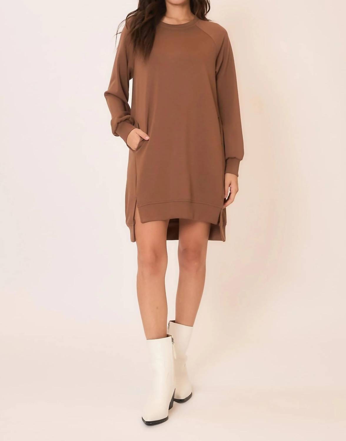 Cozy Co. - Long Sleeves High Low Dress