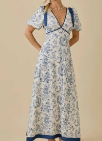 Main Strip Penelope Toile Maxi Dress in blue - women's dress