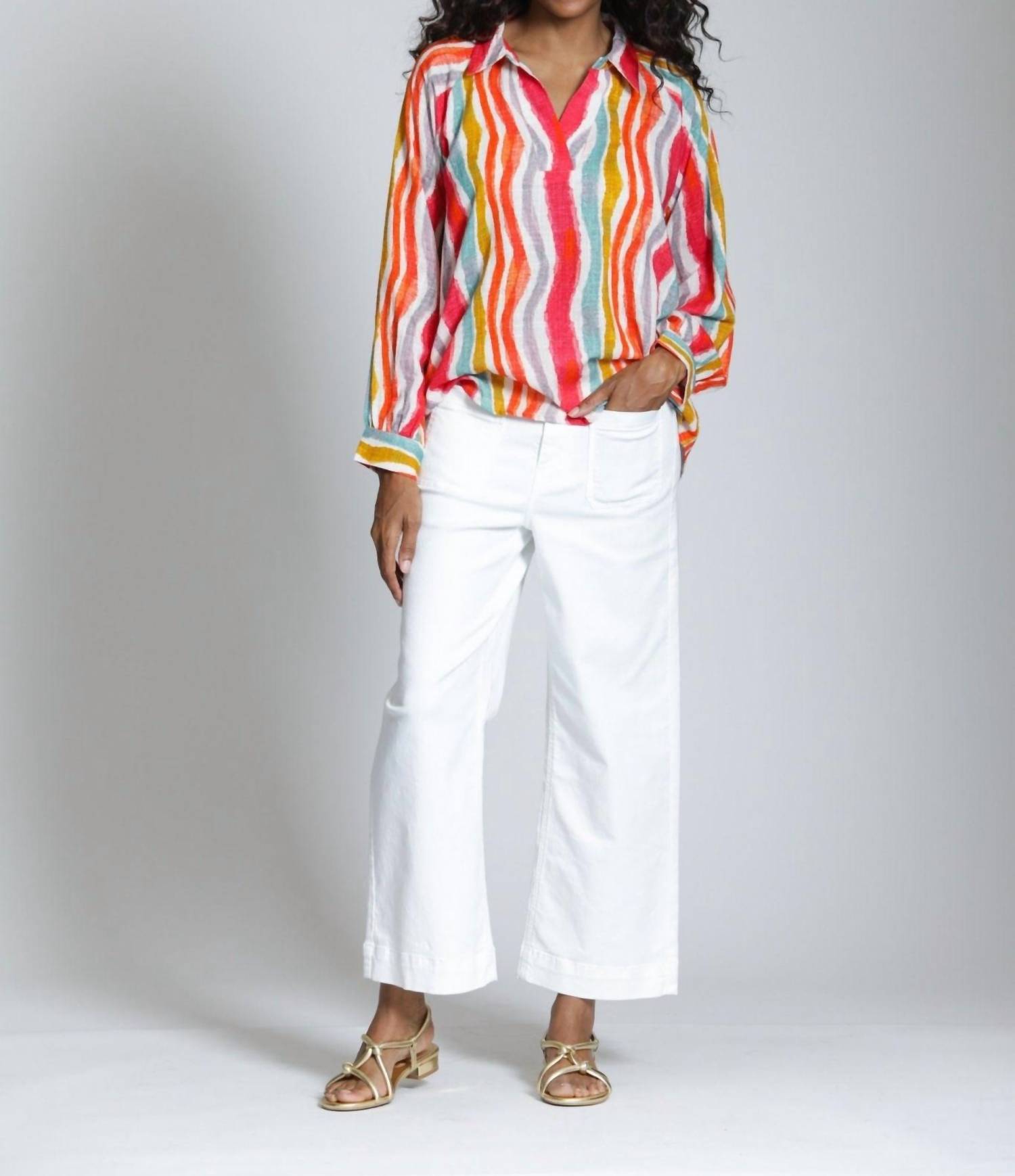 Apny - Half -Plaket Pullover Blouse