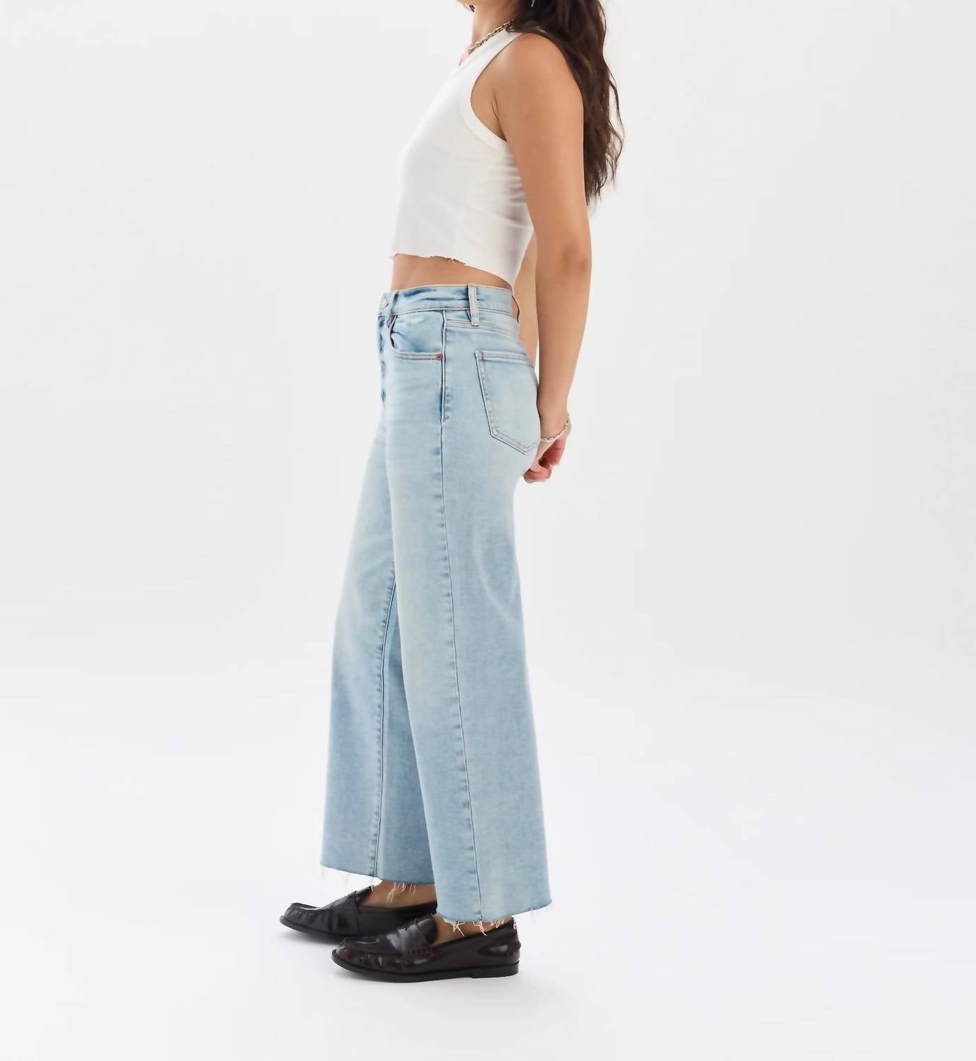 Daze - Pleaser High Rise Wide Ankle Jeans