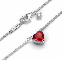 Pandora - Women's Sparkling Heart Halo Pendant Collier Necklace