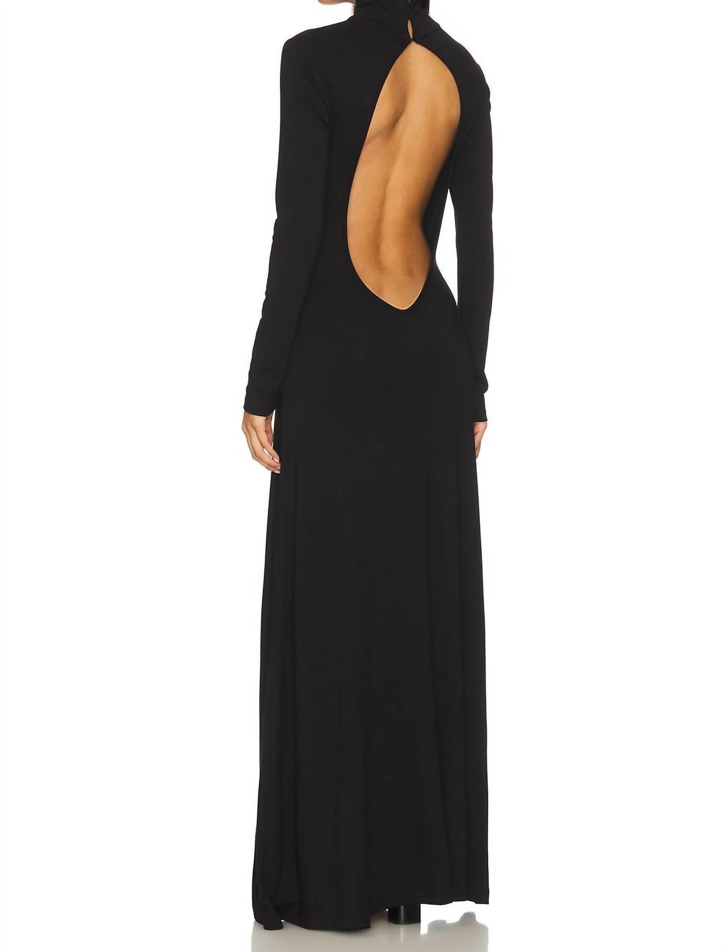 RIPLEY RADER Backless Turtleneck Dress in black - women's dress - detail view