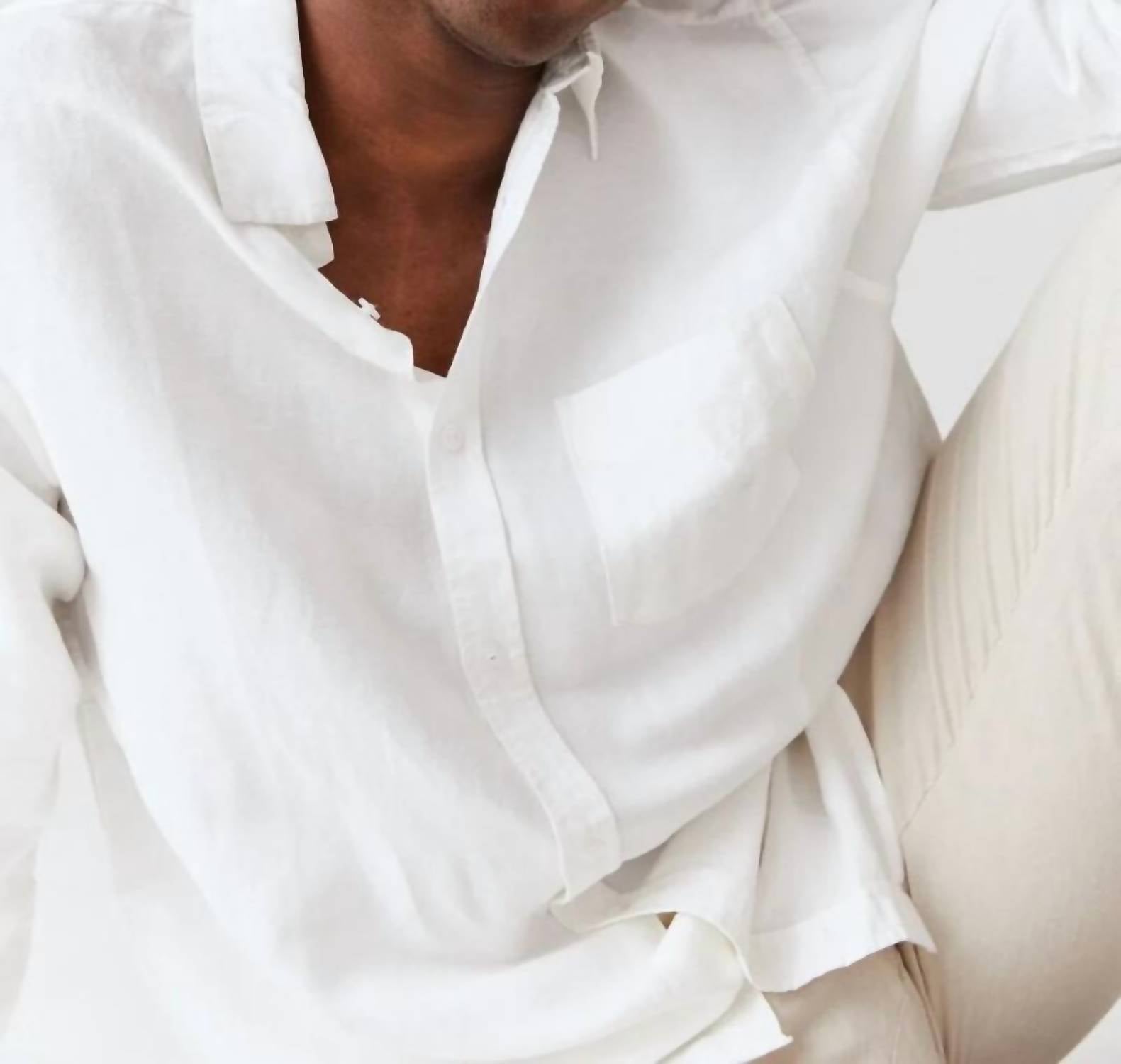 Movesgood - Lenny Long Sleeve Classic Linen Shirt