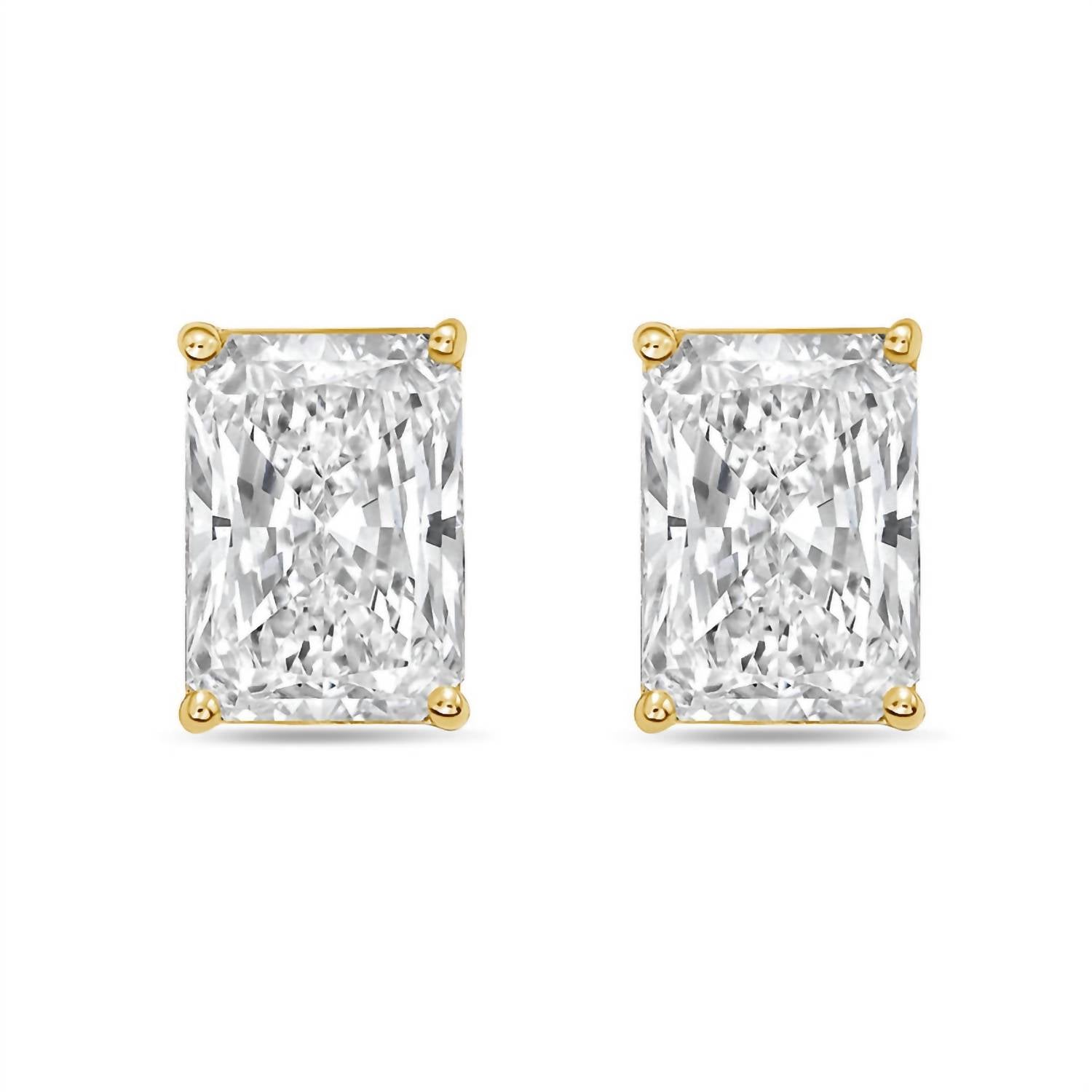 Diana M Jewels - Women's Radiant Lab-grown Diamond Stud Earrings (7.00 Tcw) - Elegant