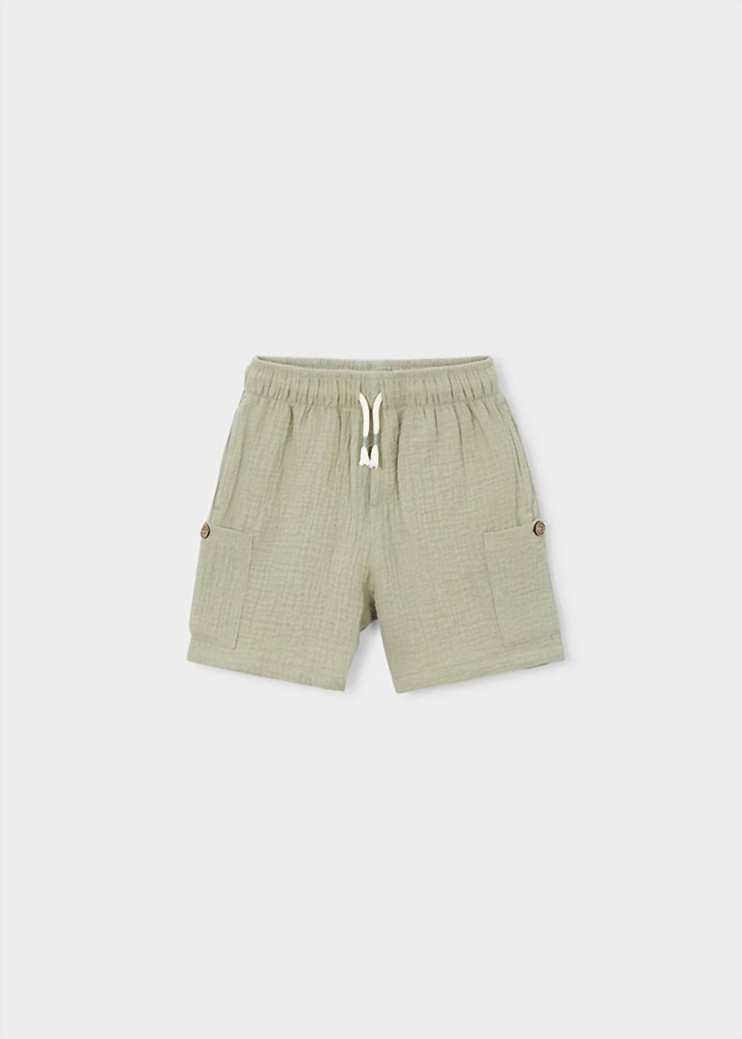 Mayoral Kid's Gauze Cargo Wide Leg Short in bamboo - kids' shorts