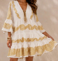 Mystery Resort - Asteria Embroidered Mini Dress