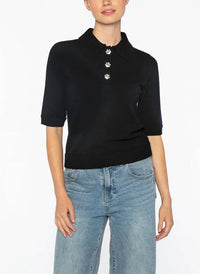 Kinross - Crystal Button Elbow Sleeve Polo