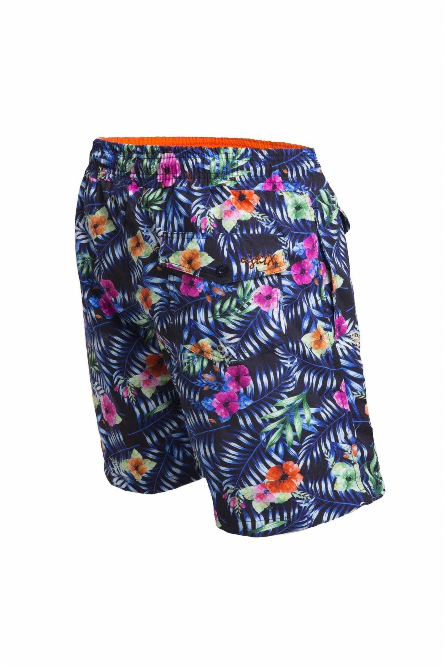 Eight X - Men's Tropical Floral Print Swim Trunks