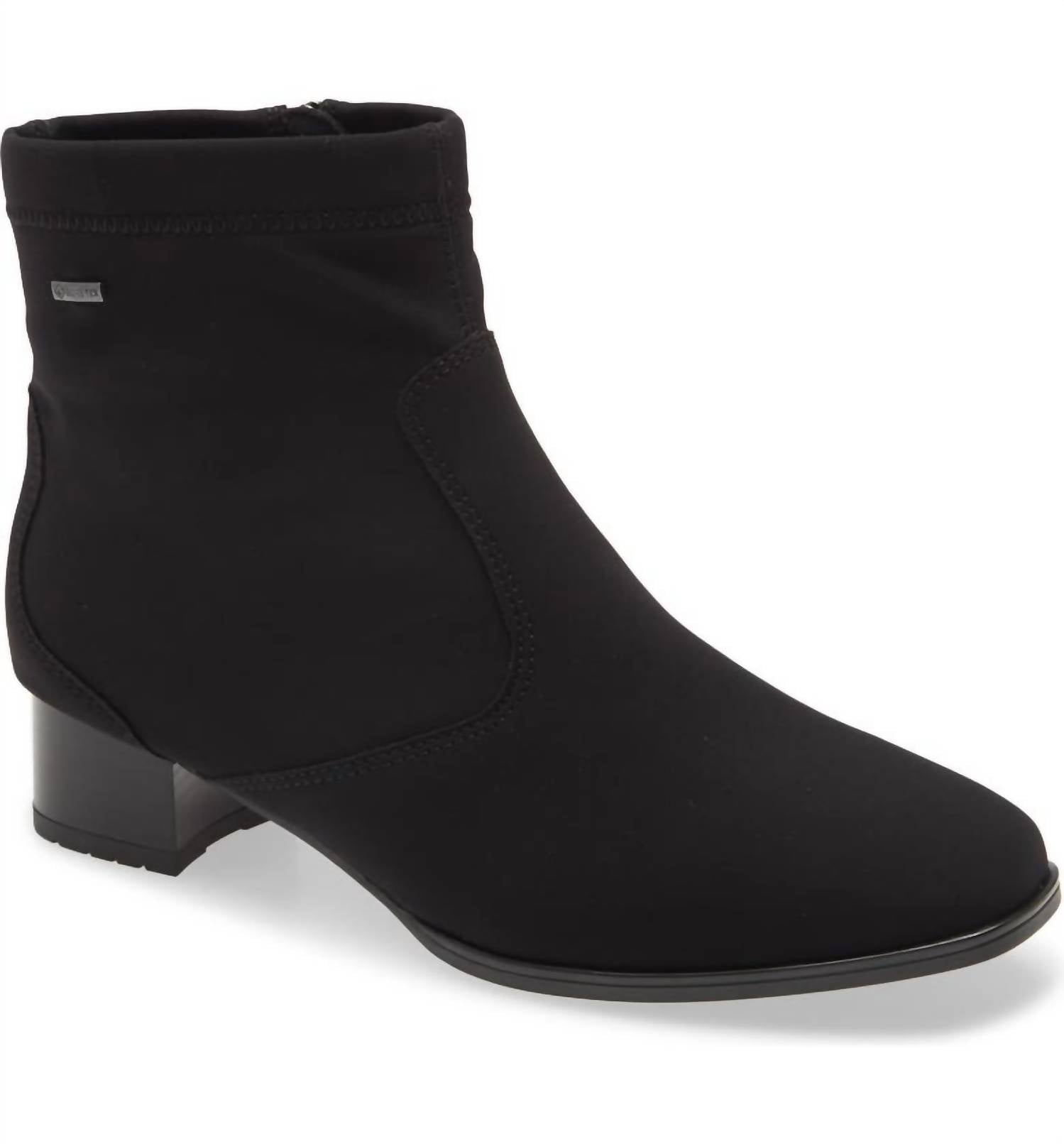 Ara Women's Milano-meadow Waterproof Bootie in black - women's shoe