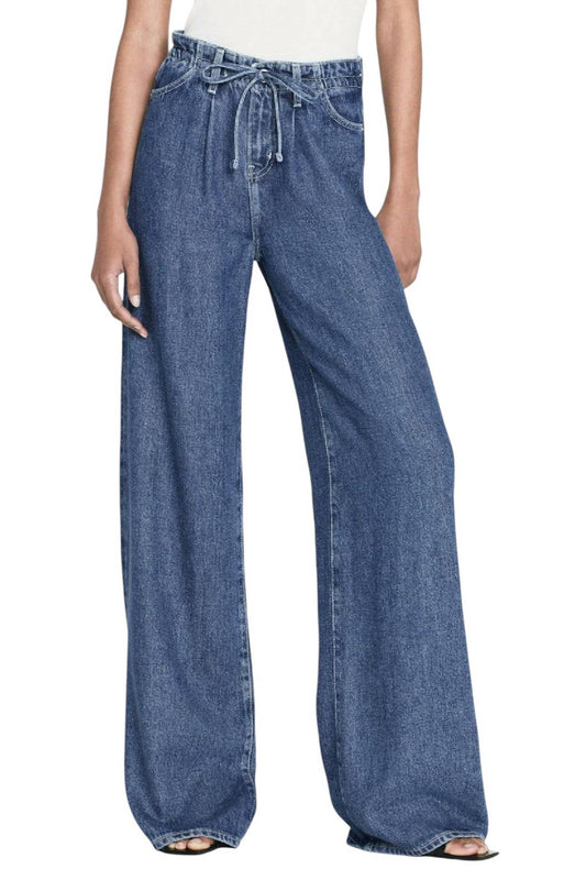 Frame - Super Drape Drawstring Wide Leg Jeans