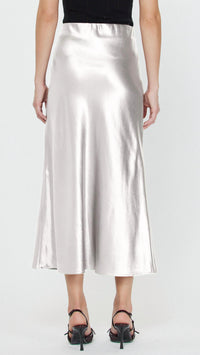 Current Air - Metallic Silk Midi Skirt