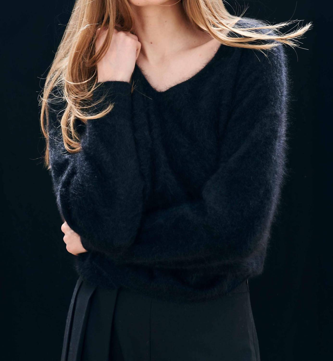 Jumper1234 - Cashmere Brushed Boxy V Neck Sweater