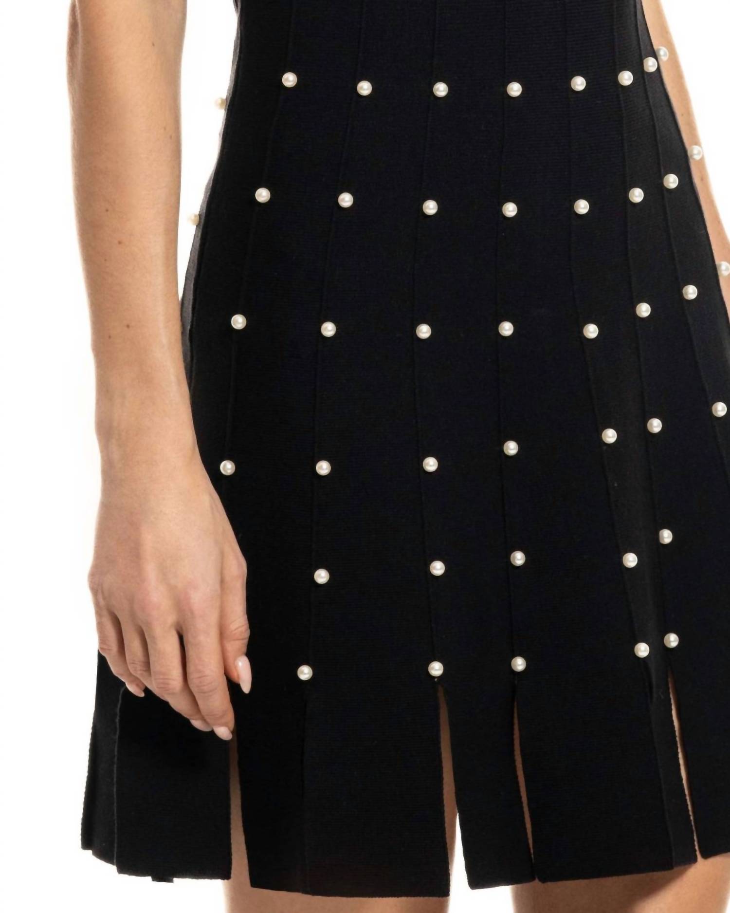 Adore - Pearl Detailing Sleeveless Mini Dress