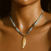 Ellie Vail - Women's Akira Beaded Fish Pendant Necklace