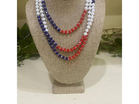 Bosuk - Women's Patriotic Party Bead Necklace