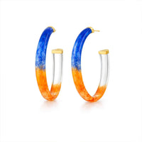 Gold & Honey - Women's Game Day Xl Oval Tie Dye Lucite Hoop Earrings